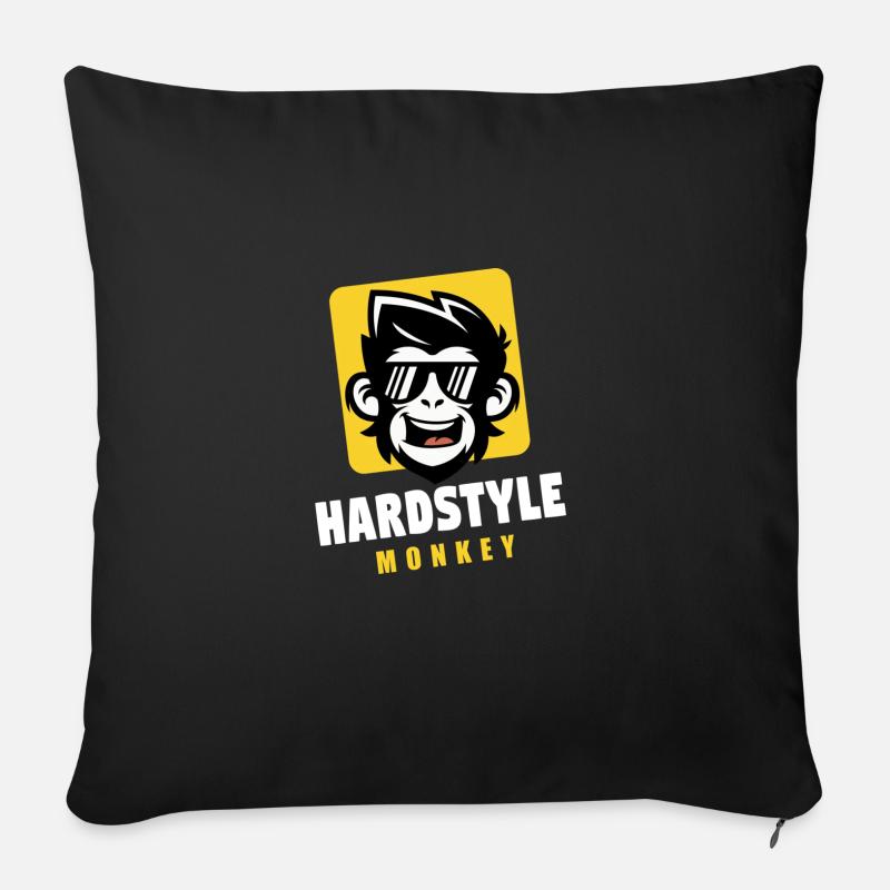 Hardstyle Monkey - Sofakissen mit Füllung 45 x 45 cm - Schwarz