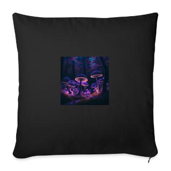 pilze - Sofakissen mit Füllung 45 x 45 cm - Schwarz - Vorne