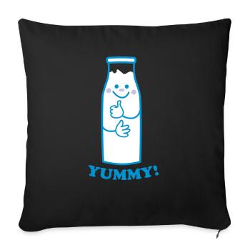 Cute milk bottle - Sofa pillow with filling 45cm x 45cm - black - Front