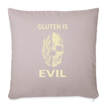 Gluten gluten Est Evil cœliaques - Coussin et housse de 45 x 45 cm - taupe clair - Devant