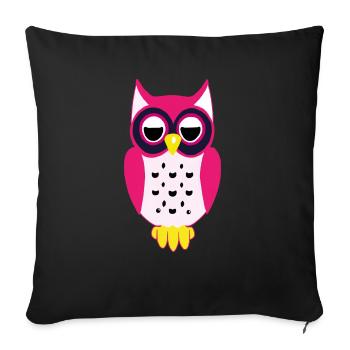 Owl - Sofa pillow with filling 45cm x 45cm - black - Front