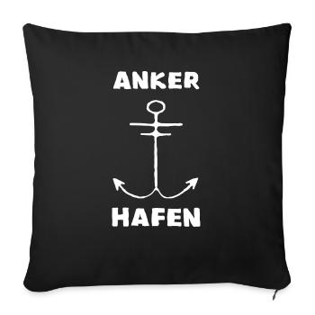 Hafen Du bist mein Anker Liebeserklärung Spruch - Sofakissen mit Füllung 45 x 45 cm - Schwarz - Vorne