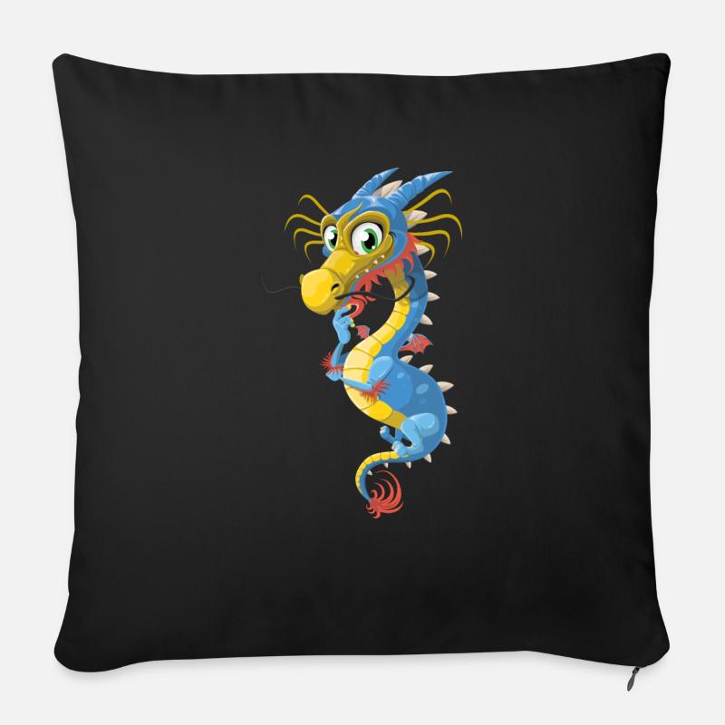 drache - Sofakissen mit Füllung 45 x 45 cm - Schwarz