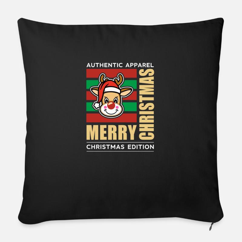 Joyeux Noël - Coussin et housse de 45 x 45 cm - noir