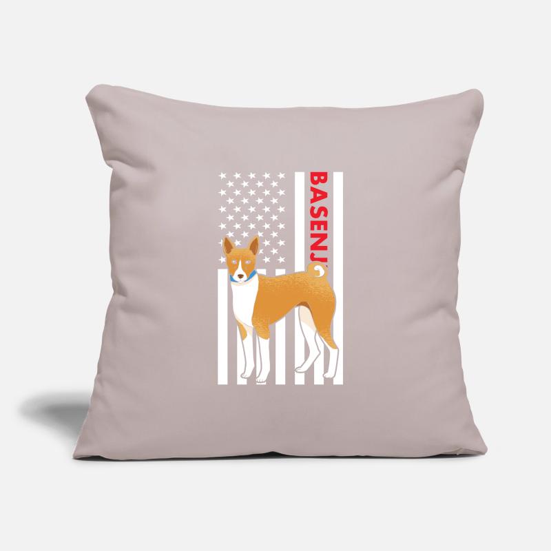 Chien Basenji Us drapeau Coussin et housse de 45 x 45 cm