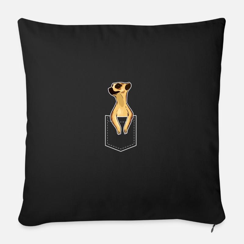 Erdmännchen - Sofakissen mit Füllung 45 x 45 cm - Schwarz