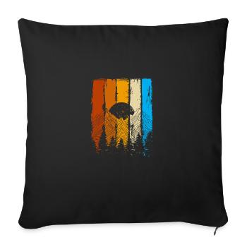 Nature, Randonnée, Randonnée, Montagne, Alpinisme - Coussin et housse de 45 x 45 cm - noir - Devant