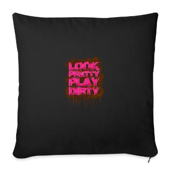 Belle jolie Schlammlauf Mud Run Muddy Race - Coussin et housse de 45 x 45 cm - noir - Devant