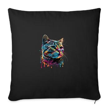 Colorful American Shorthair Cat Gaze - Sofakissen mit Füllung 45 x 45 cm - Schwarz - Vorne