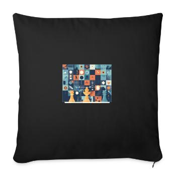 Concept of chess - Sofa pillow with filling 45cm x 45cm - black - Front