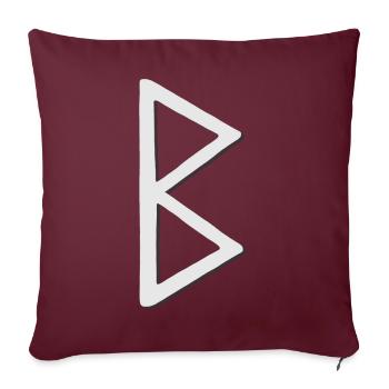 Futhark Runic Alphabet Berkana - Sofa pillow with filling 45cm x 45cm - burgundy - Front