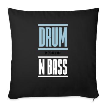 Drum and Bass Techno Musik DJ - Sofakissen mit Füllung 45 x 45 cm - Schwarz - Vorne