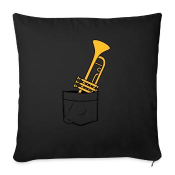Chest bag trumpet on the go - Sofa pillow with filling 45cm x 45cm - black - Front