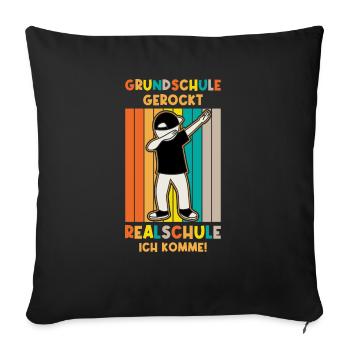 Grundschulabschluss Realschule Einschulung 5Klasse - Sofakissen mit Füllung 45 x 45 cm - Schwarz - Vorne
