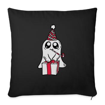 Little Ghost celebrates its birthday - Sofa pillow with filling 45cm x 45cm - black - Front