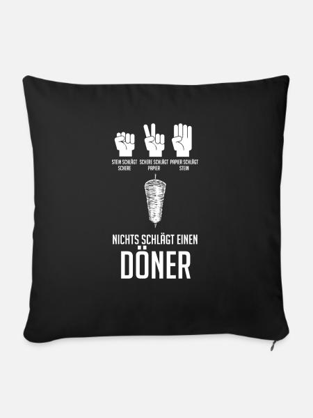 Dönerspieß Kebab Döner - Sofakissen mit Füllung 45 x 45 cm - Schwarz