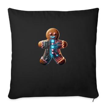 Cyberpunk Lebkuchenmännchen - Sofakissen mit Füllung 45 x 45 cm - Schwarz - Vorne