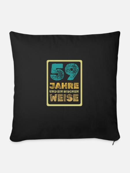 Weisheit 59 - Sofakissen mit Füllung 45 x 45 cm - Schwarz