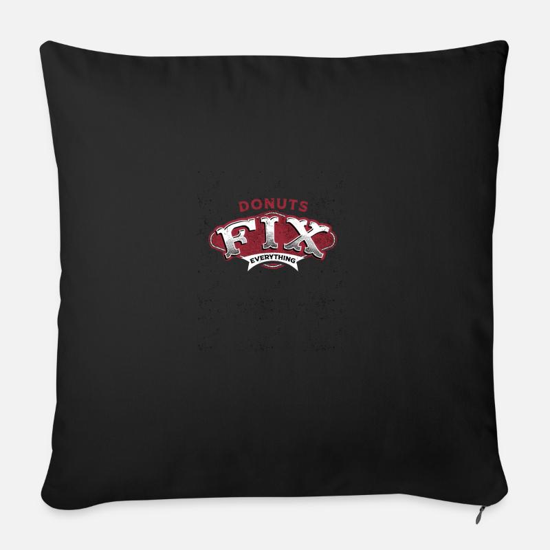 Donuts Fix Everything Retro-Vibe - Sofakissen mit Füllung 45 x 45 cm - Schwarz