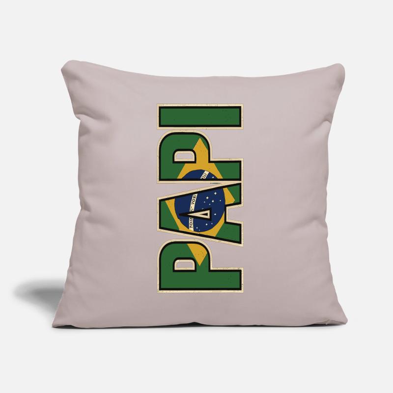 PAPI Brasil – Style rétro avec drapeaux Coussin et housse de 45 x 45 cm