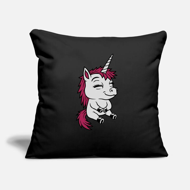 Sitzendes kleines Comic Einhorn Sofakissen mit Füllung 45 x 45 cm
