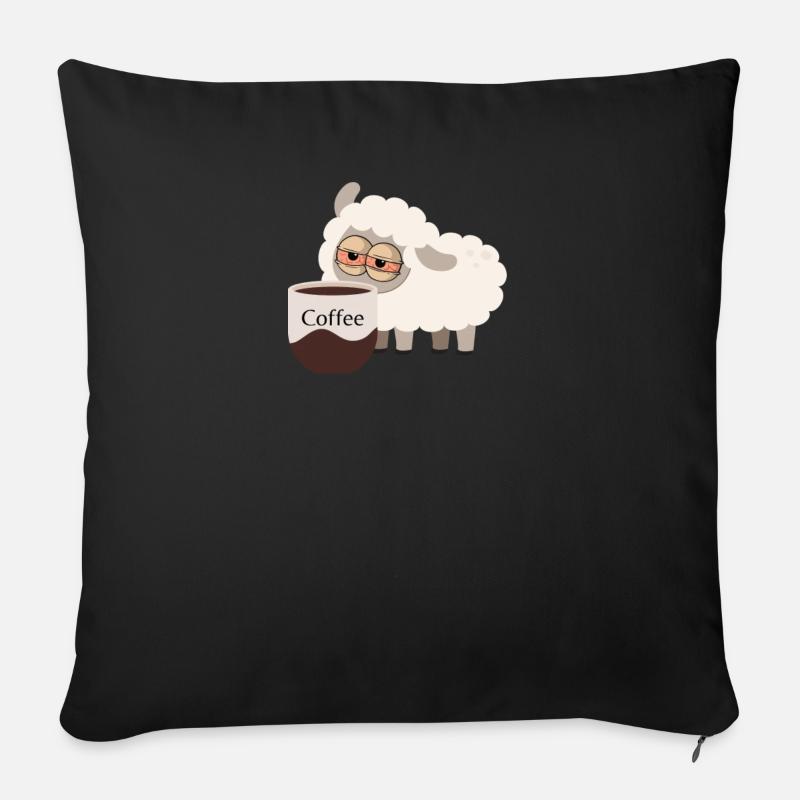 Kaffeeschaf - Sofakissen mit Füllung 45 x 45 cm - Schwarz