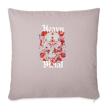 Logo tête de mort en métal lourd - Coussin et housse de 45 x 45 cm - taupe clair - Devant