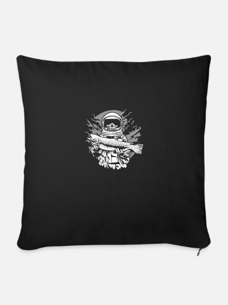 Astronaut Fishing - Sofakissen mit Füllung 45 x 45 cm - Schwarz