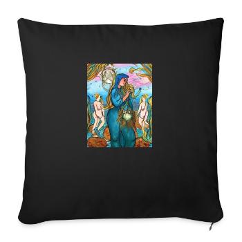 Aquarius - Sofa pillow with filling 45cm x 45cm - black - Front