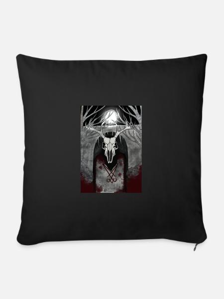 Kult des Waldes - Sofakissen mit Füllung 45 x 45 cm - Schwarz