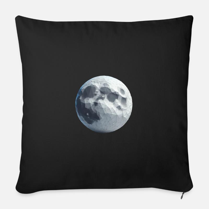 Polygone de la Lune - Coussin et housse de 45 x 45 cm - noir