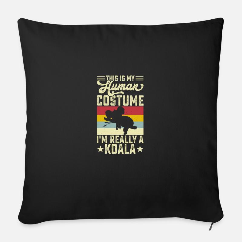Koala Mädchen Koala Bär Mädchen Australien Geschenk - Sofakissen mit Füllung 45 x 45 cm - Schwarz