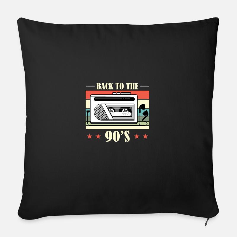Walkman Back to the 90s - Geschenkidee - Sofakissen mit Füllung 45 x 45 cm - Schwarz