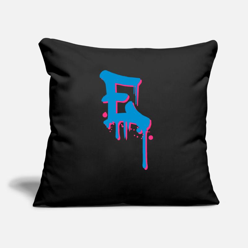 Graffiti E tombe jet de sang Farbklex Coussin et housse de 45 x 45 cm