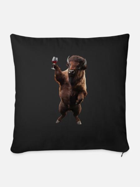 Bison Wein - Sofakissen mit Füllung 45 x 45 cm - Schwarz
