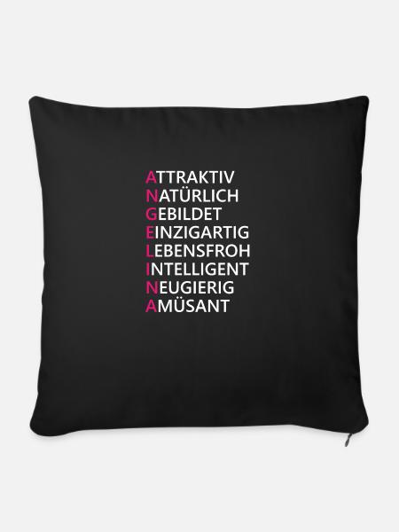 Angelina Name Geschenk - Sofakissen mit Füllung 45 x 45 cm - Schwarz