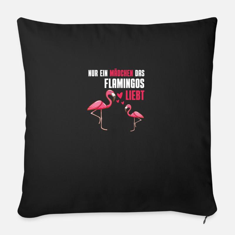Zoo Tier Vogel Mädchen Geschenk Rosa Flamingo - Sofakissen mit Füllung 45 x 45 cm - Schwarz