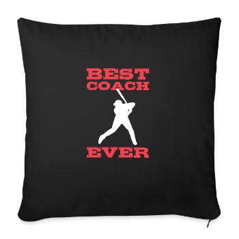 Softball Joueur Softball Entraîneur - Coussin et housse de 45 x 45 cm - noir - Devant