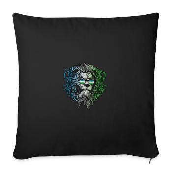Ouzbékistan - Coussin et housse de 45 x 45 cm - noir - Devant