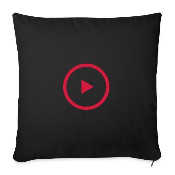 Play Button - Sofakissen mit Füllung 45 x 45 cm - Schwarz - Vorne