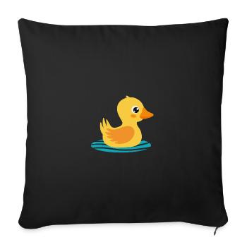 Quietscheentchen - Sofakissen mit Füllung 45 x 45 cm - Schwarz - Vorne