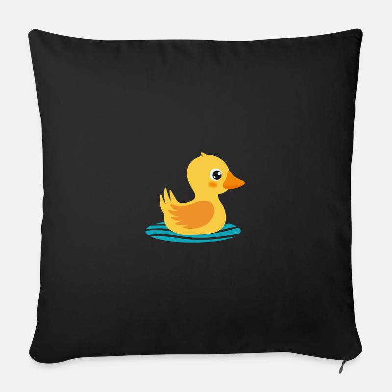 Rubber duck - Sofa pillow with filling 45cm x 45cm - black