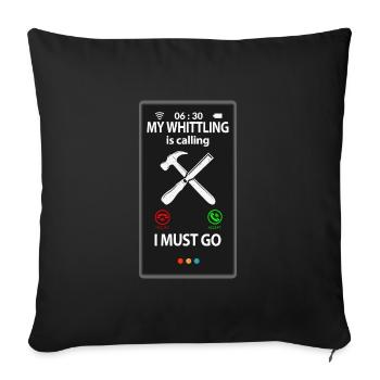 Whittling Holzschnitzer Holz Schnitzen Spruch - Sofakissen mit Füllung 45 x 45 cm - Schwarz - Vorne