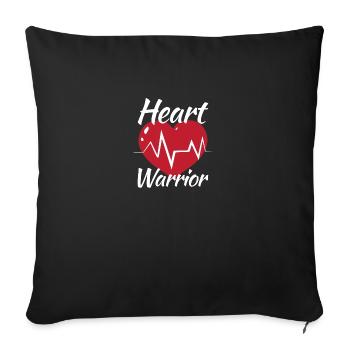 Heart Warrior Heart Cardiologist Survivor Pour - Coussin et housse de 45 x 45 cm - noir - Devant