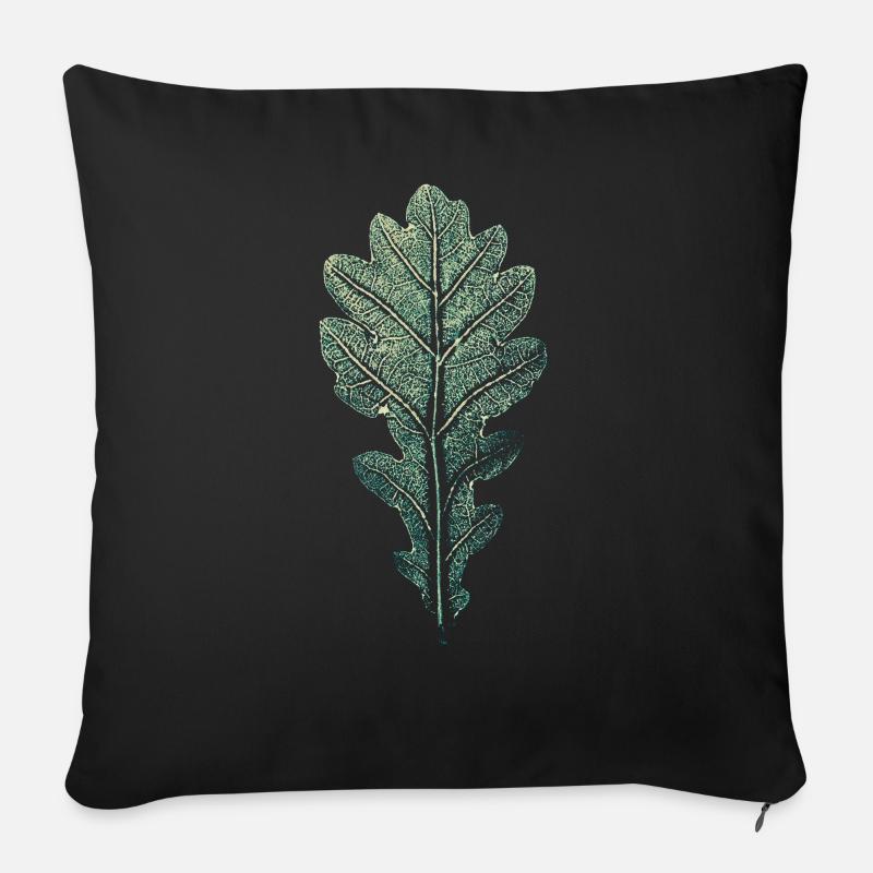 BLATT Eiche / Kunstdruck WALD & Förster Design - Sofakissen mit Füllung 45 x 45 cm - Schwarz