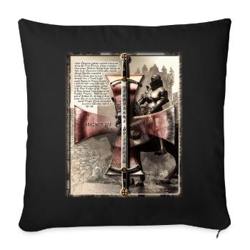 Templars of Steel - The Letter - Sofa pillow with filling 45cm x 45cm - black - Front