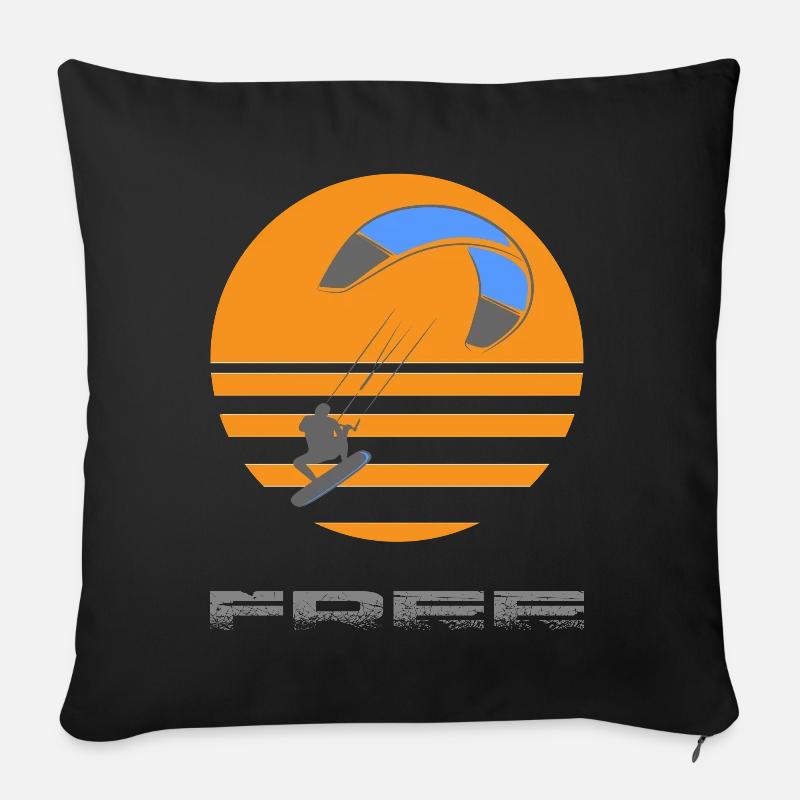 kitesurf - Sofakissen mit Füllung 45 x 45 cm - Schwarz