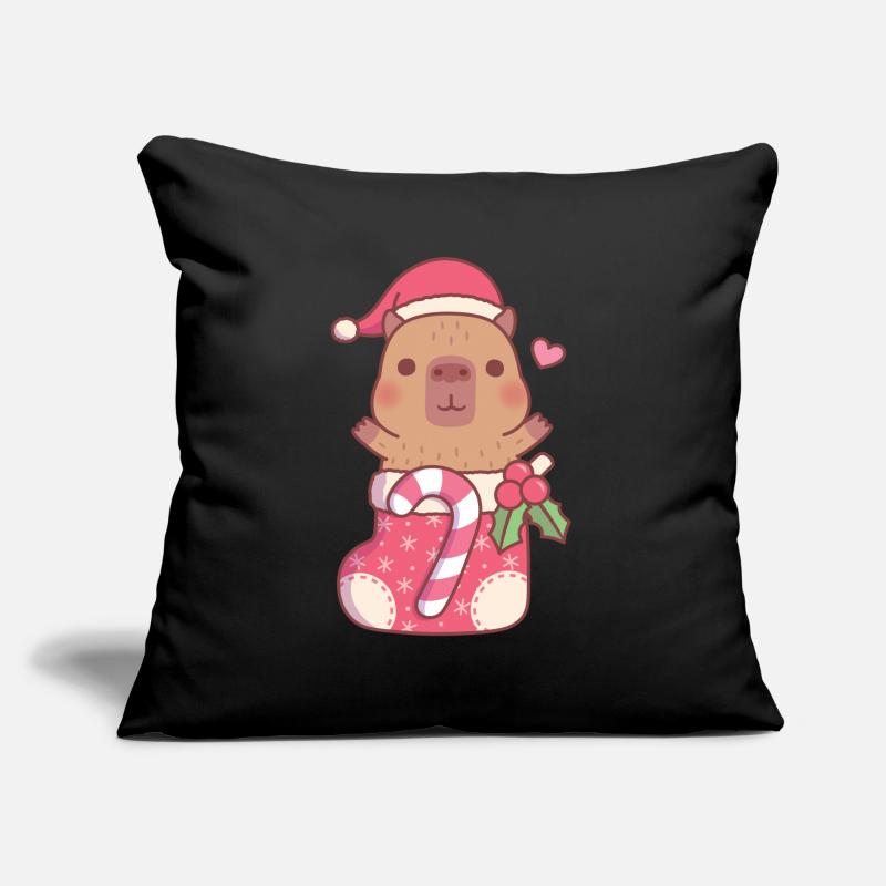 Mignon Capybara dans le bas de Noël Coussin et housse de 45 x 45 cm