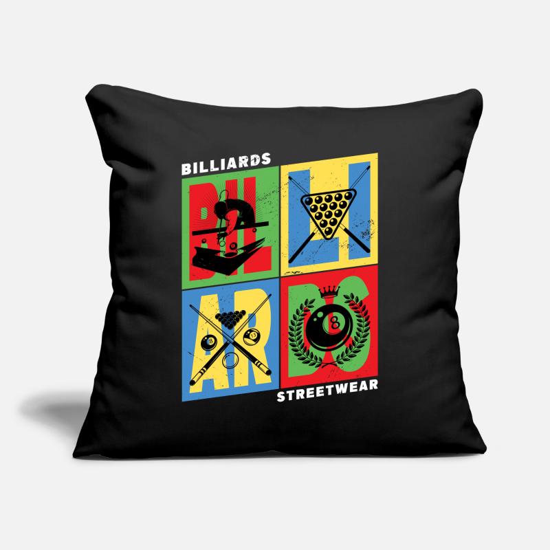 Billard Billard Billard Boules de queue Vintage Rétro Coussin et housse de 45 x 45 cm