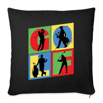 Golf Golf Golfer Sport Hobby Club Vintage - Sofa pillow with filling 45cm x 45cm - black - Front